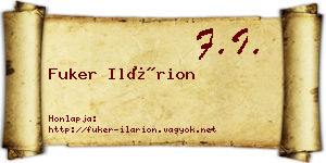 Fuker Ilárion névjegykártya